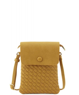 Woven Crossbody Bag WU115 MUSTARD